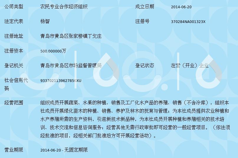 青岛鑫玉溪生态农业专业合作社